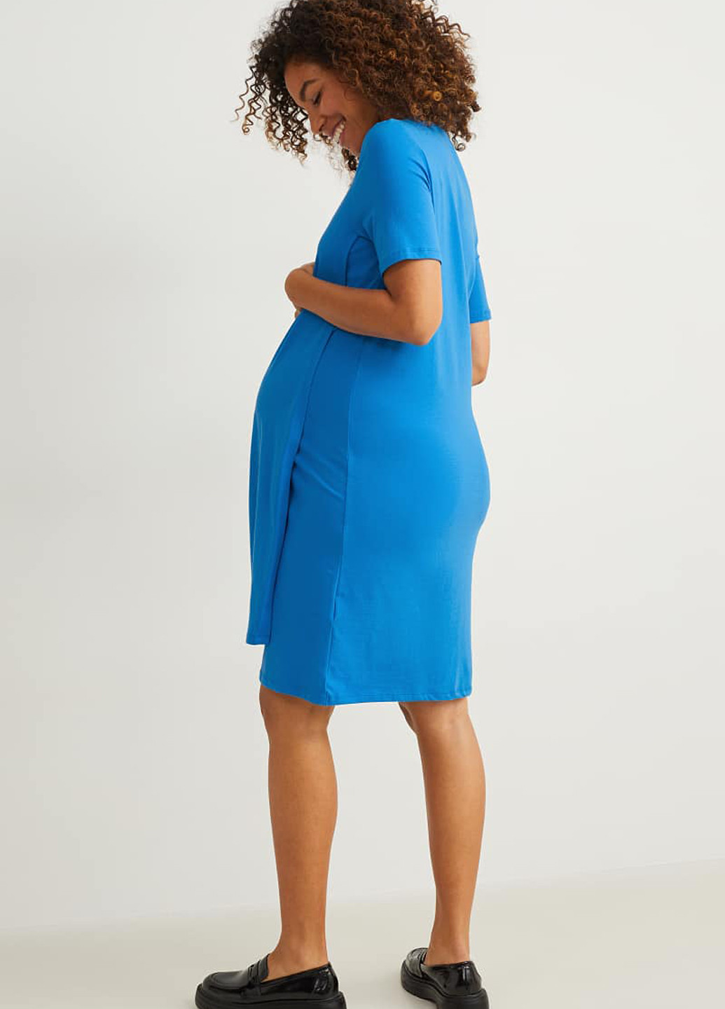 Синя кежуал сукня для вагітних сукня-футболка C&A однотонна
