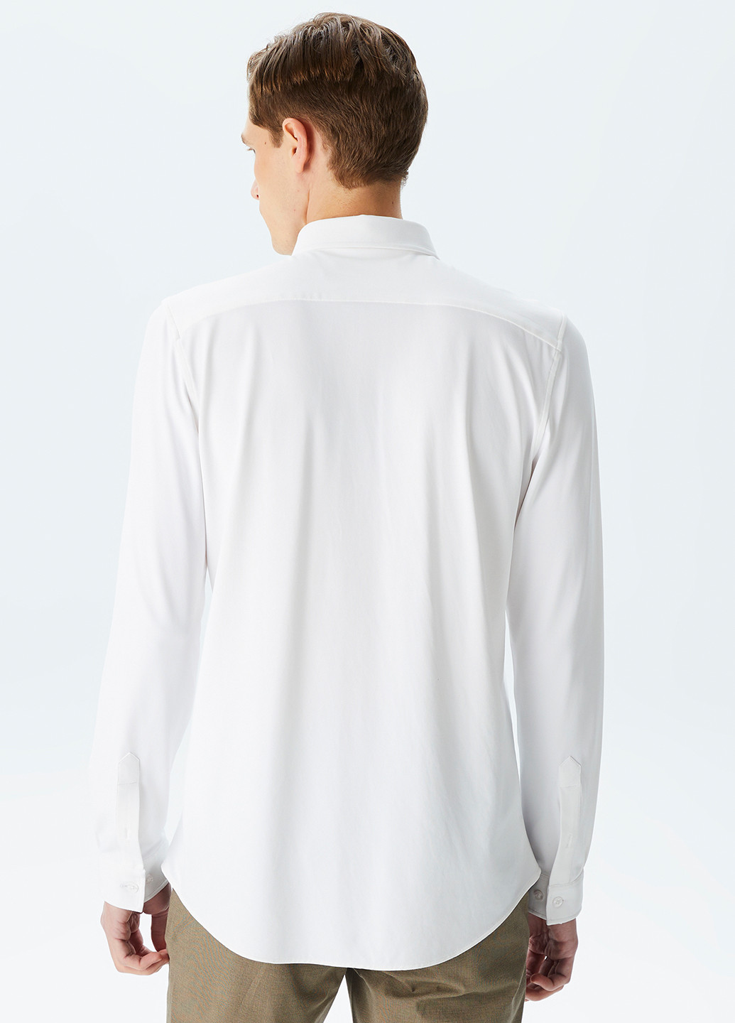 Белая кэжуал рубашка однотонная Lacoste