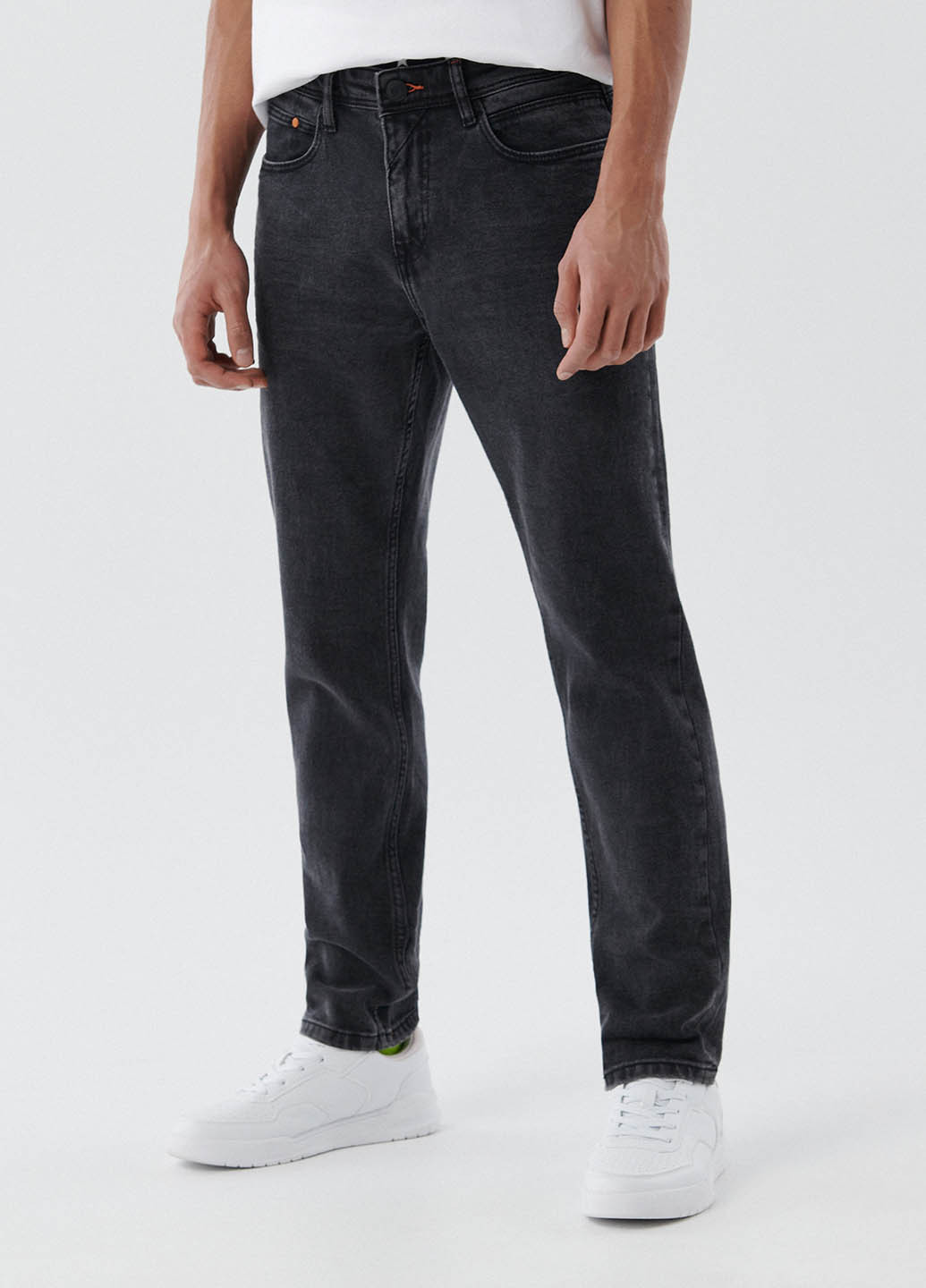Темно-серые демисезонные прямые джинсы Cropp