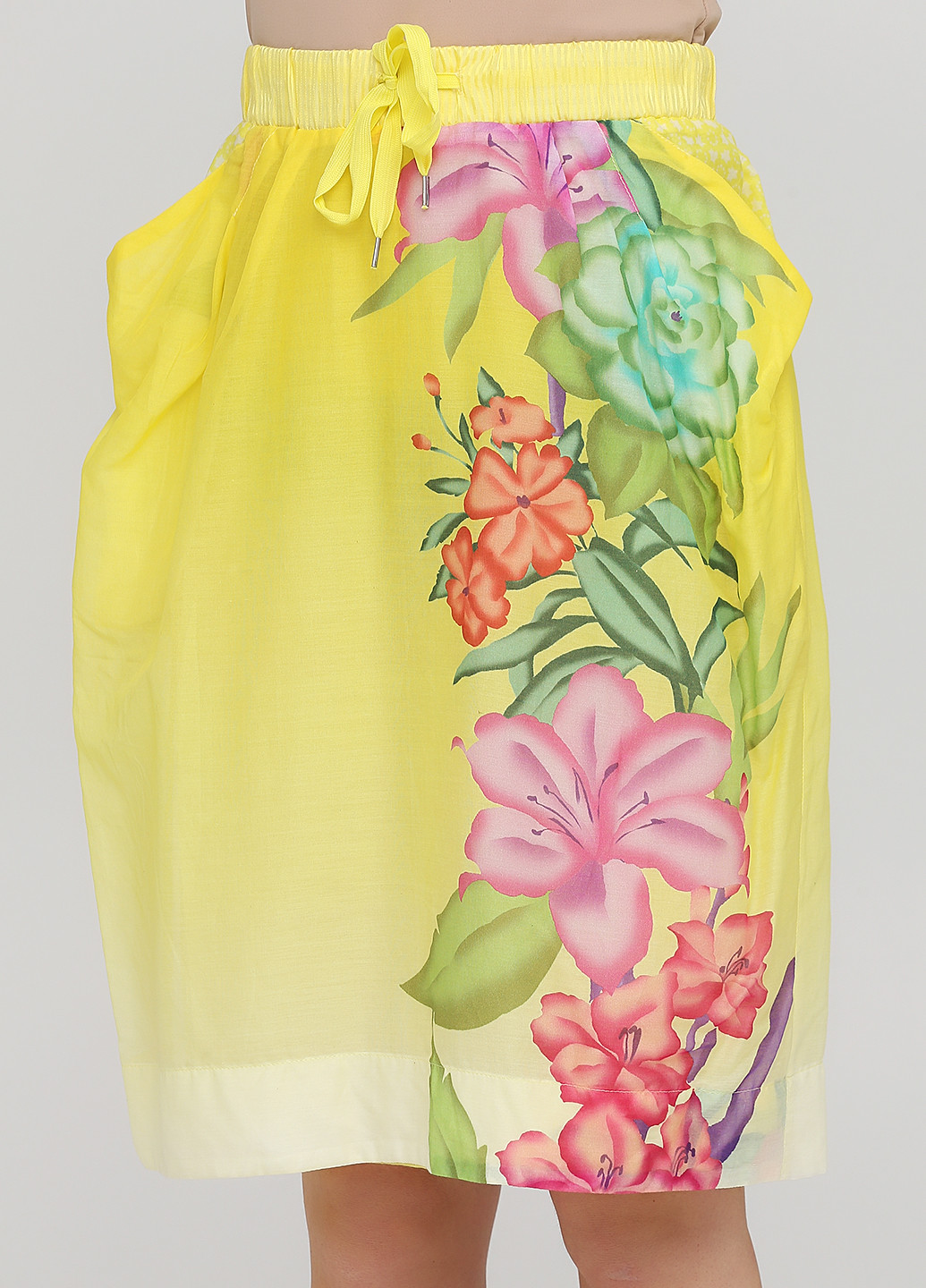 Желтая кэжуал цветочной расцветки юбка Chacok
