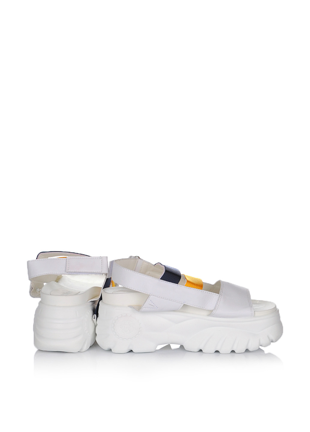 Белые босоножки Lilin Shoes на липучке с белой подошвой