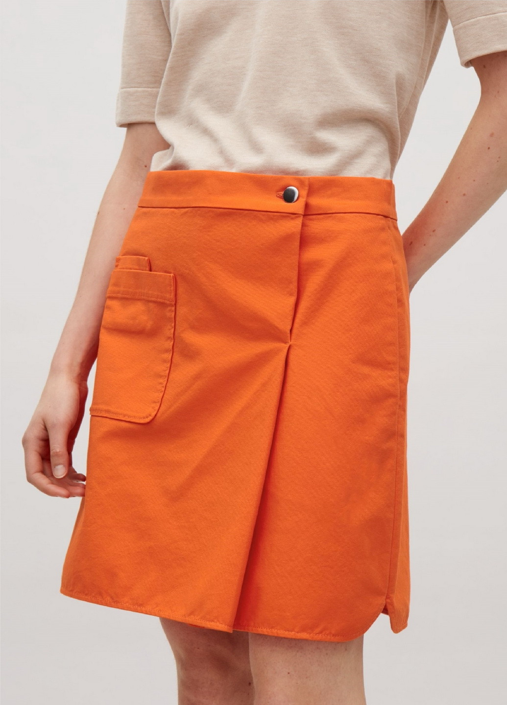 Оранжевая кэжуал однотонная юбка Cos карандаш