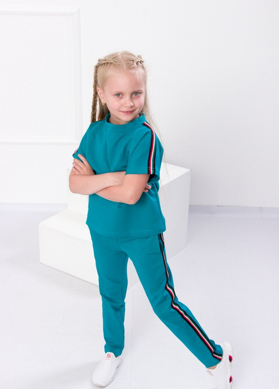 Изумрудный летний костюм для девочки Носи своє 6096