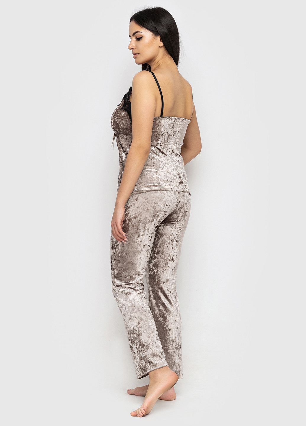 Сіро-бежева всесезон піжама (майка, штани) Ghazel