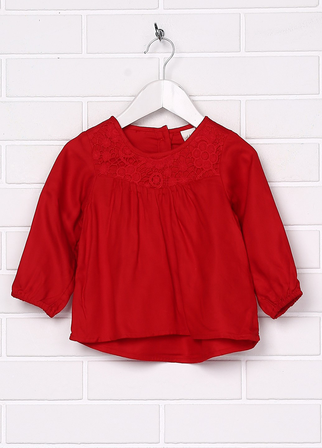 Красная однотонная блузка H&M демисезонная