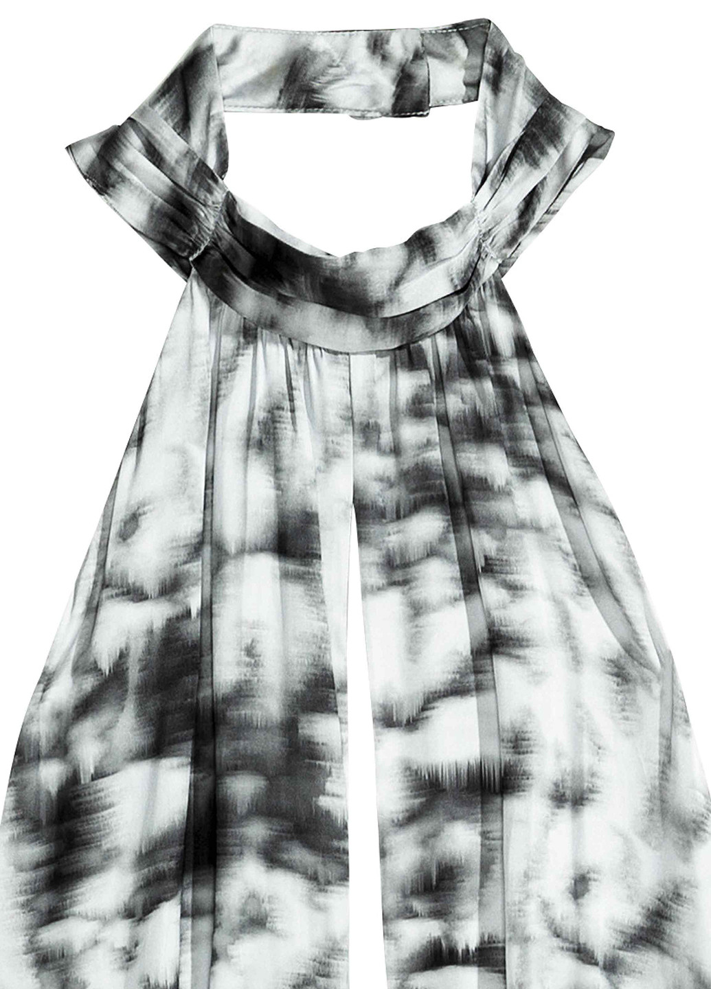 Світло-сіра вечірня сукня з відкритою спиною, в грецькому стилі H&M з абстрактним візерунком