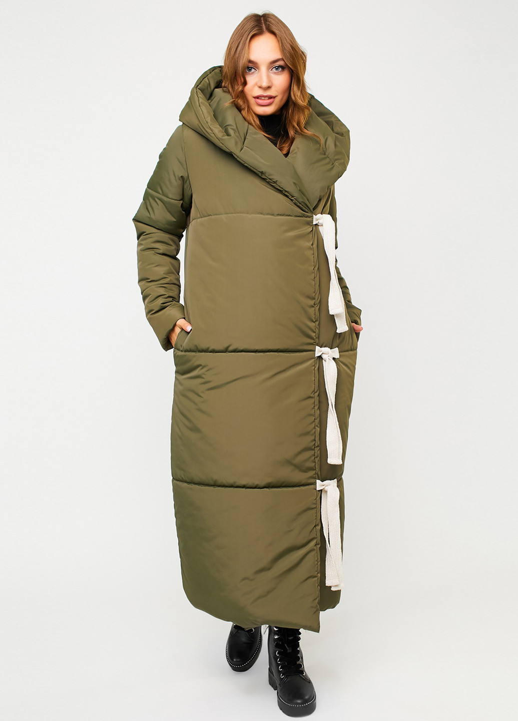 Оливковая (хаки) зимняя куртка Karree
