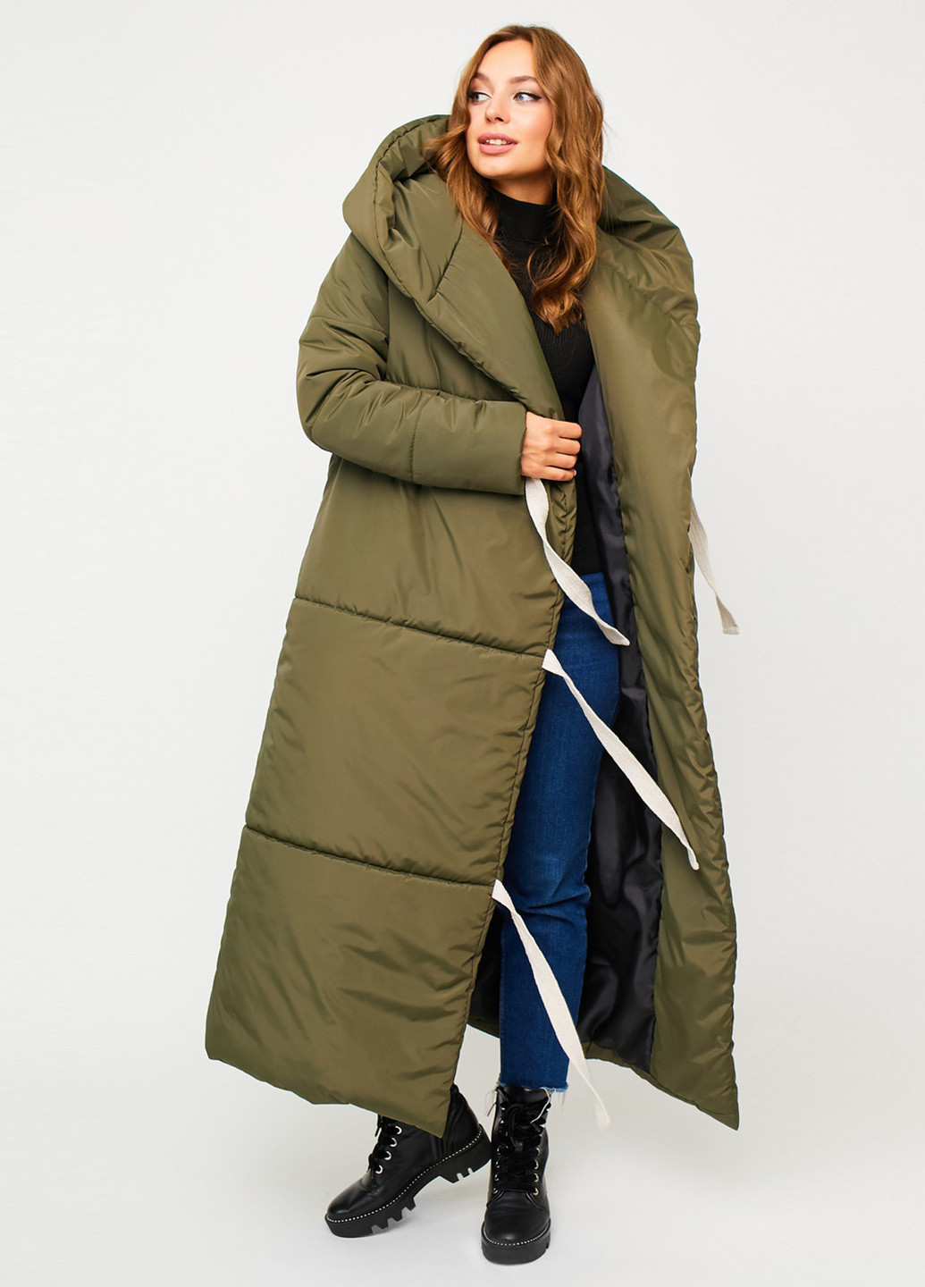 Оливковая (хаки) зимняя куртка Karree