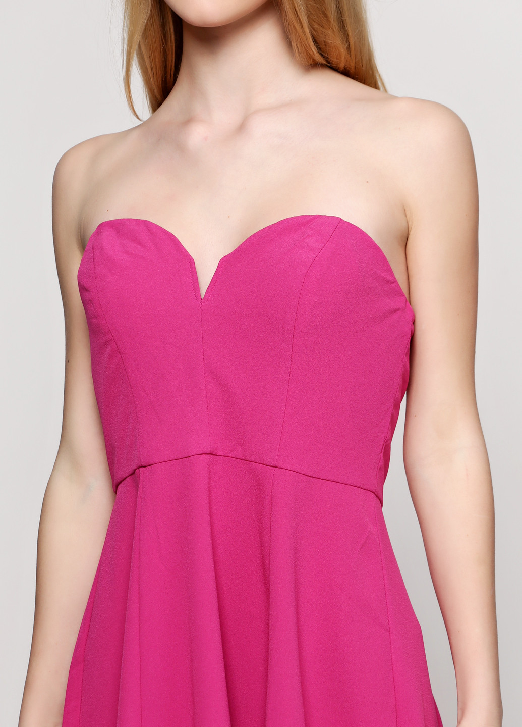 Розовое коктейльное платье а-силуэт H&M однотонное