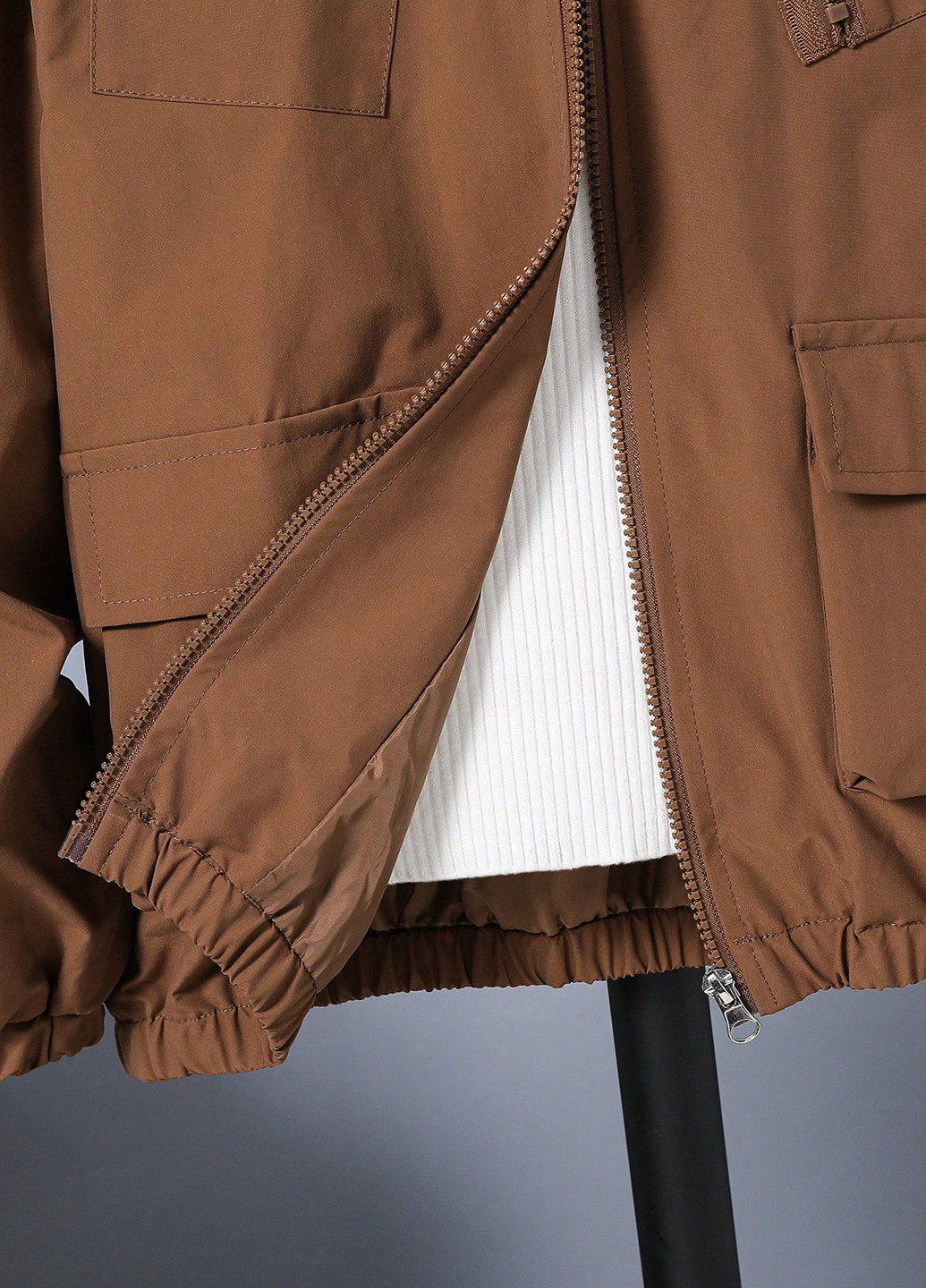 Коричневая демисезонная куртка SHEIN