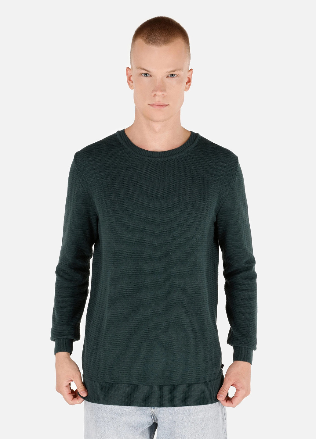 Темно-зеленый демисезонный свитер джемпер Colin's