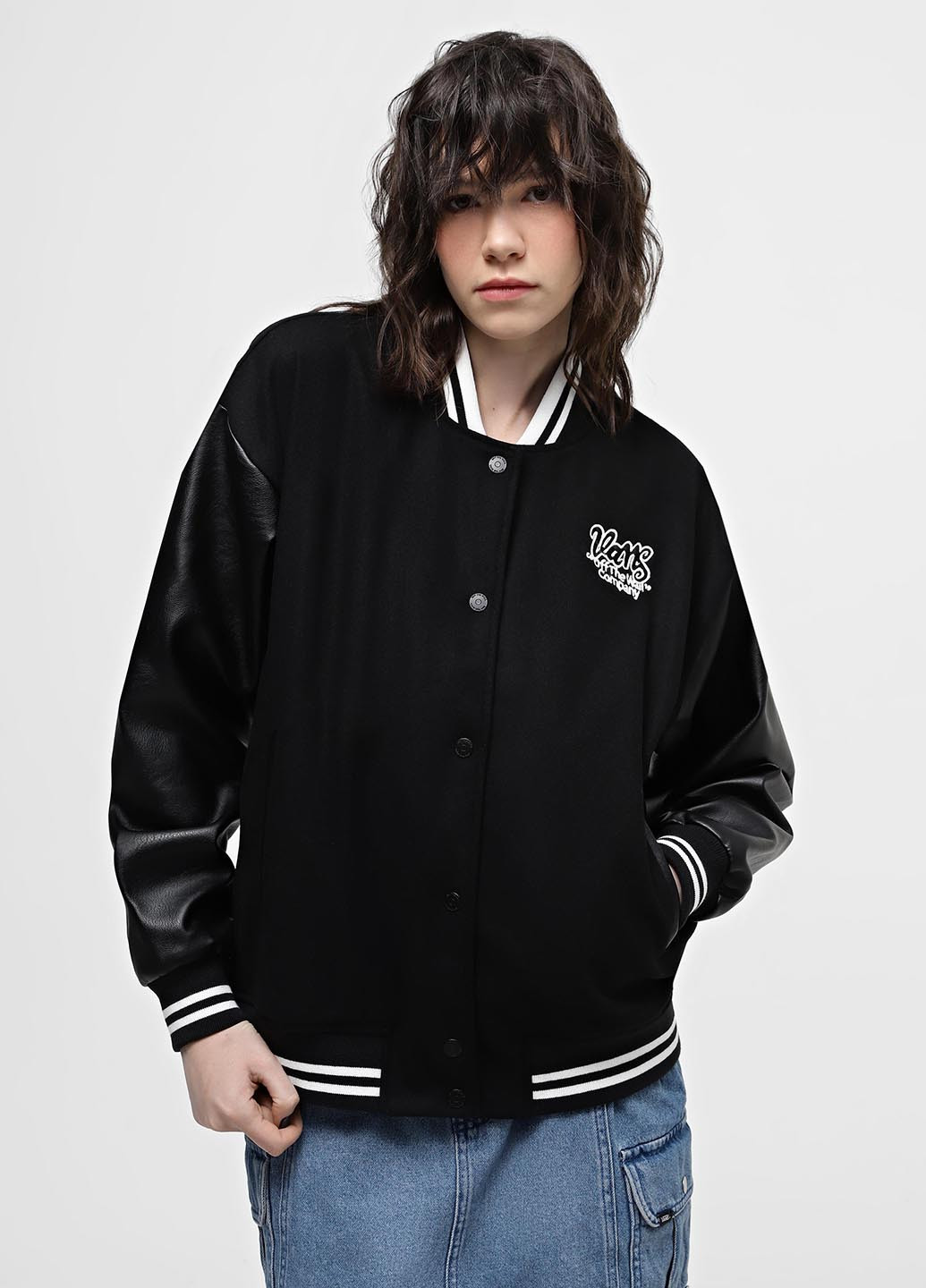 Бомбер Vans бейсбольный на кнопках (330382263)