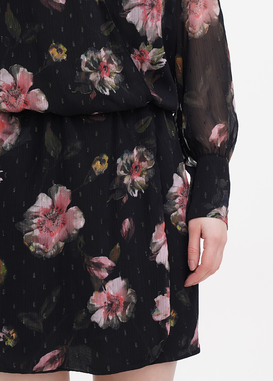 Чорна кежуал сукня на запах Motivi з квітковим принтом