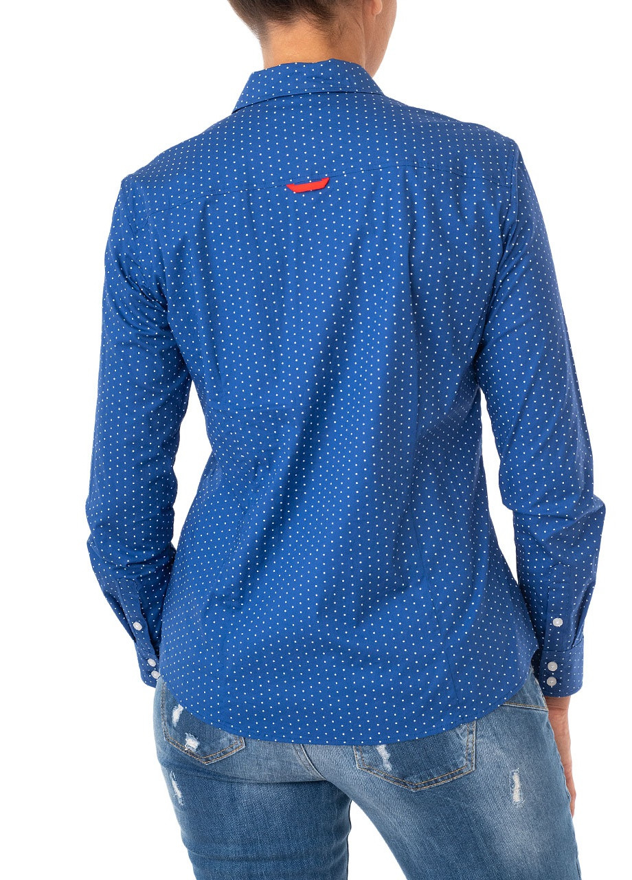 Синяя кэжуал рубашка в горошек Brax