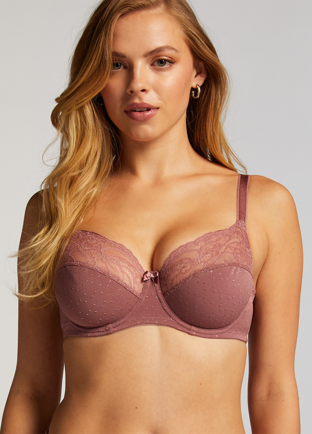 Рожево-коричневий бюстгальтер Hunkemoller з кісточками поліамід