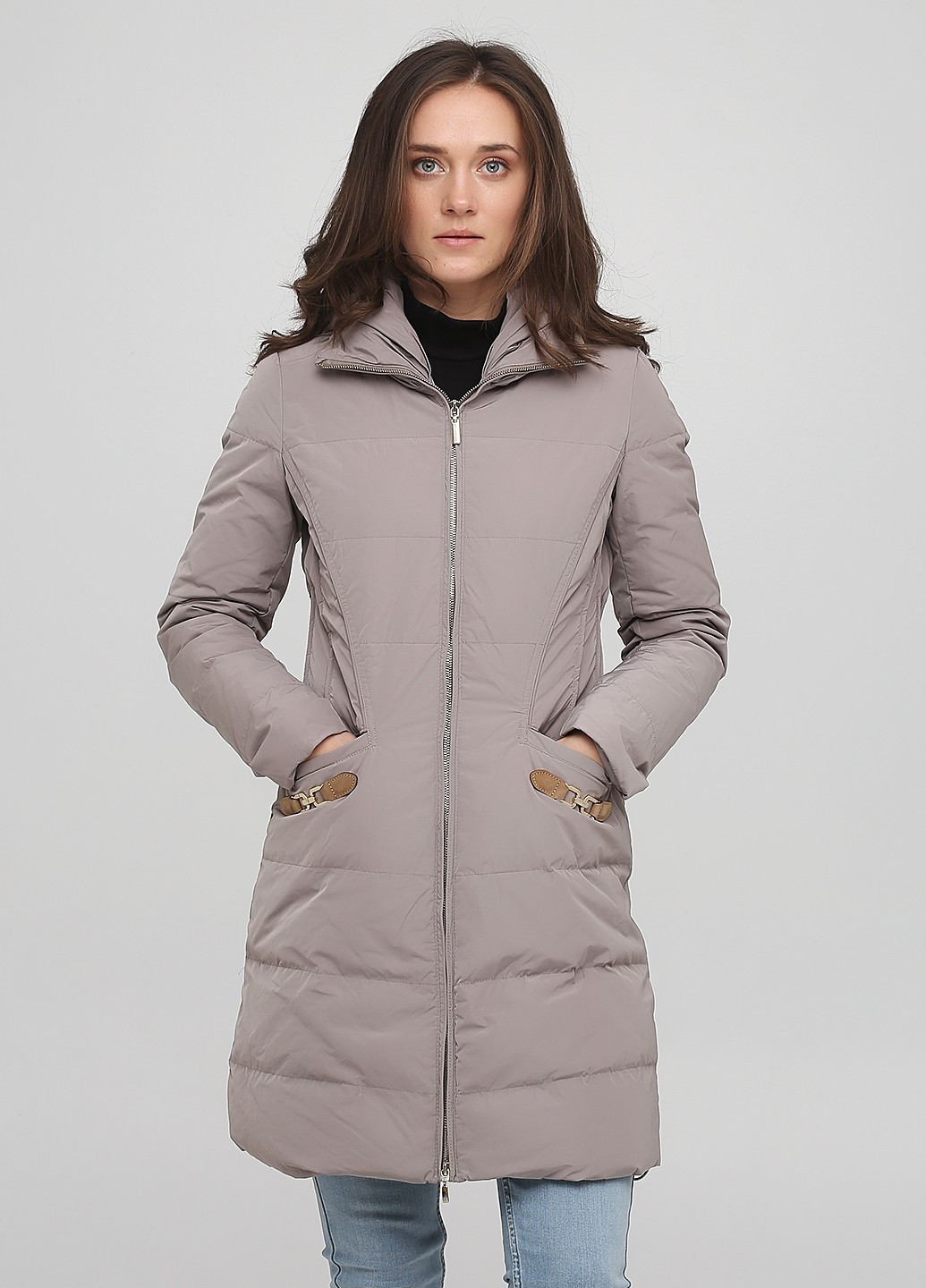 Серый демисезонный Пуховик Trussardi Jeans