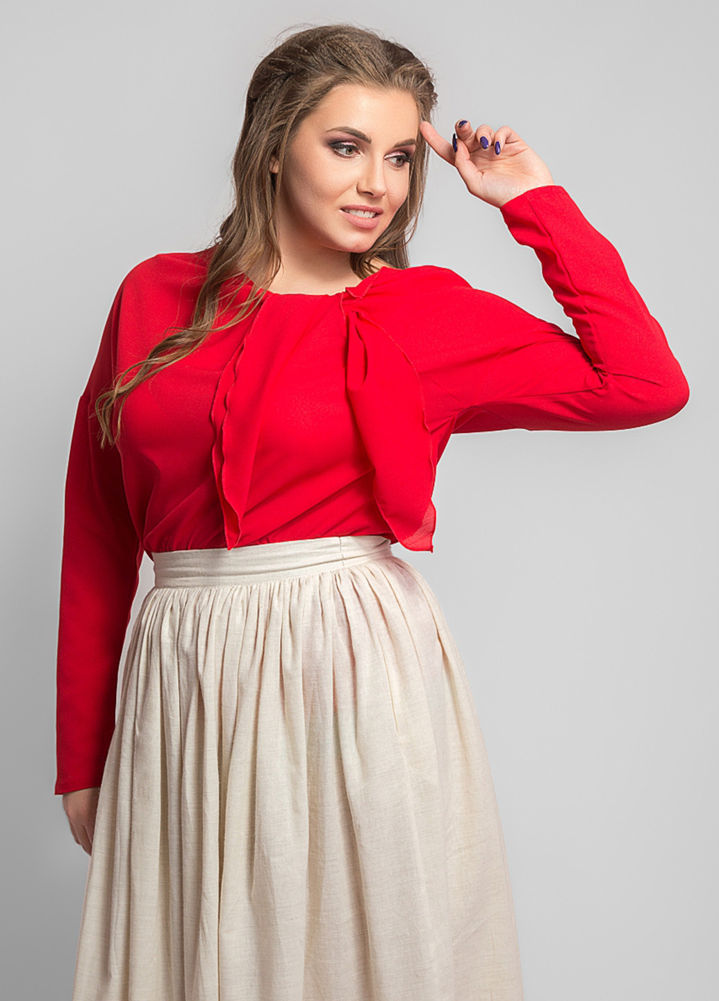 Красная демисезонная блуза Modna Anka