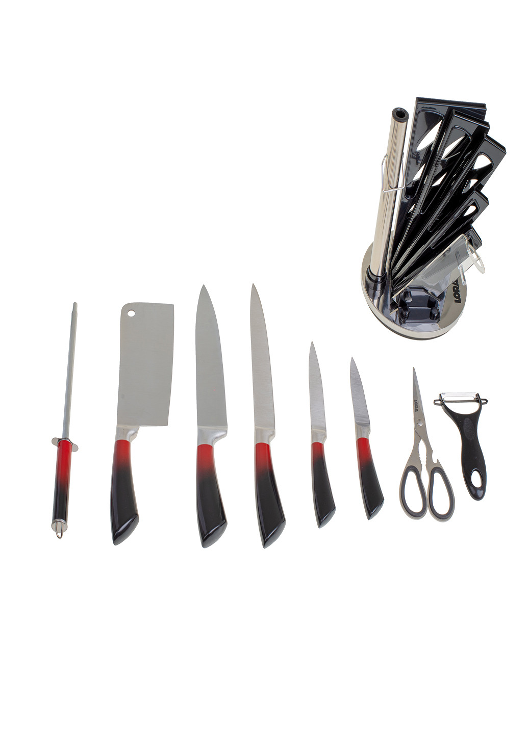 Набор ножей с подставкой NS41SETKN/BK+RED Brille (221307205)