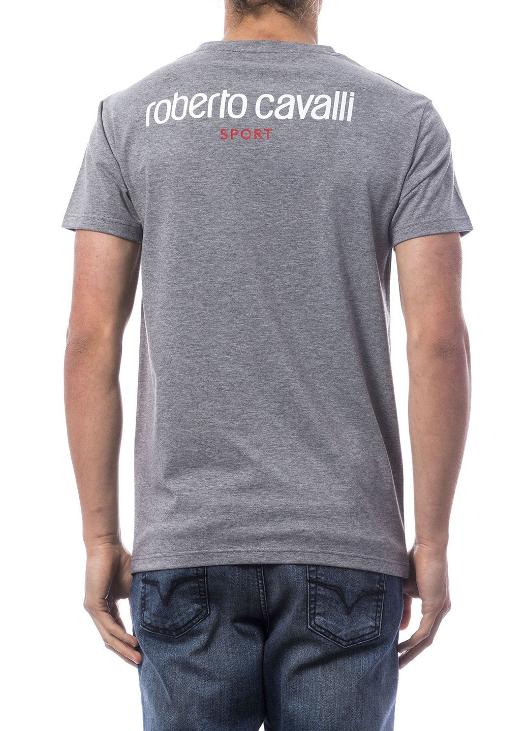Серая футболка Roberto Cavalli