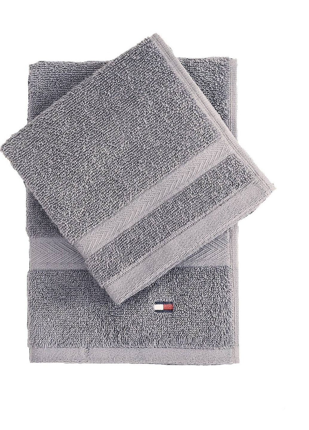 Полотенце (2 шт.) Tommy Hilfiger однотонный серый