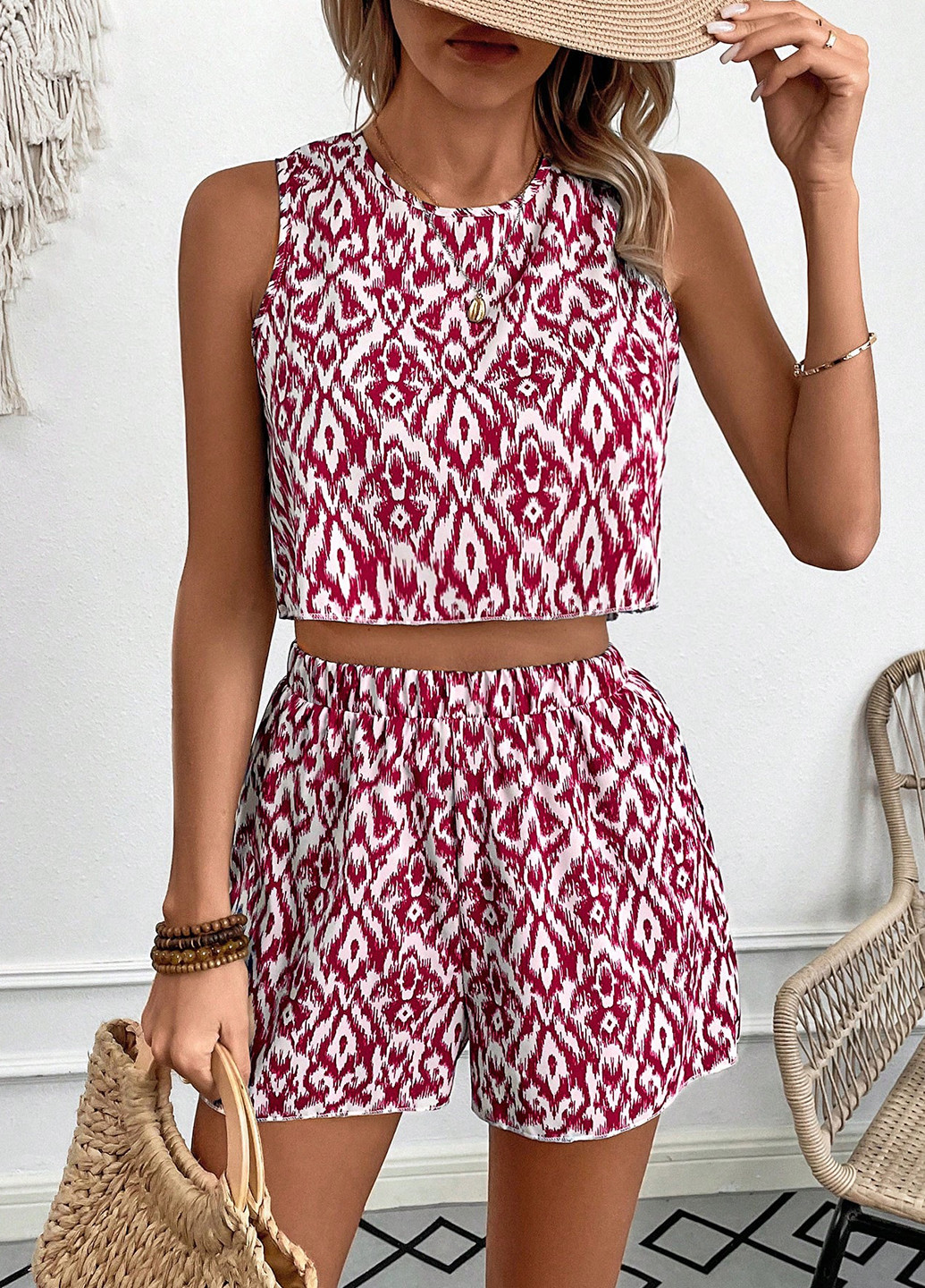 Костюм (кроп-топ, шорты) SHEIN (342081455)