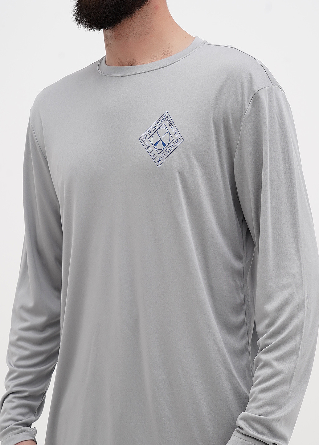 Серый демисезонный кэжуал, спортивный лонгслив Blue 84 с надписями