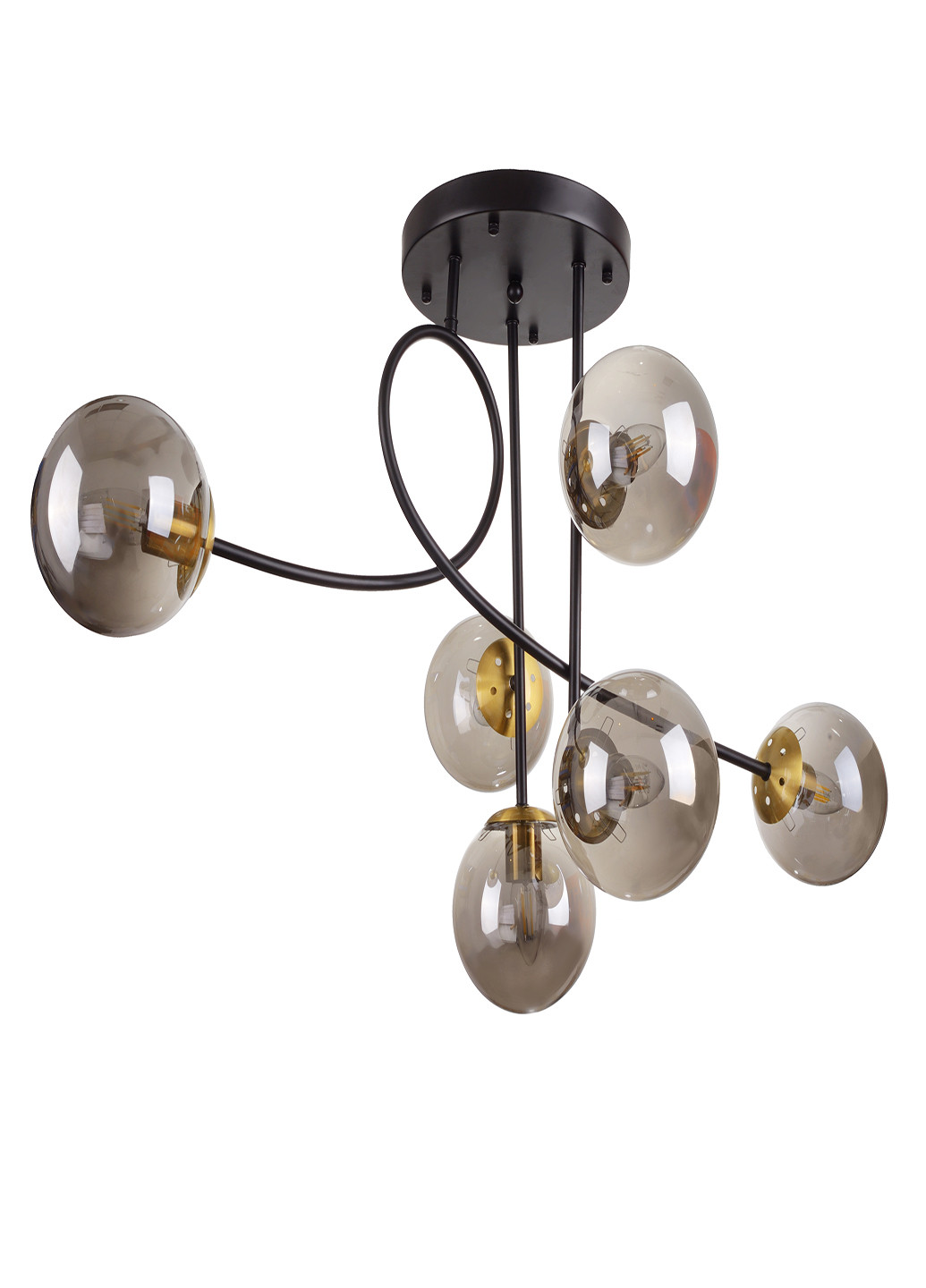 Потолочная люстра на 6 лампочек BR-01 633S/6 E27 BK/GY Brille (251891724)