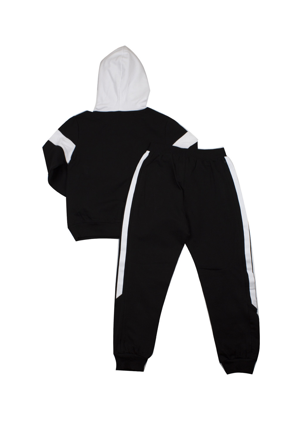 Черно-белый демисезонный костюм (худи, брюки) брючный Cichlid