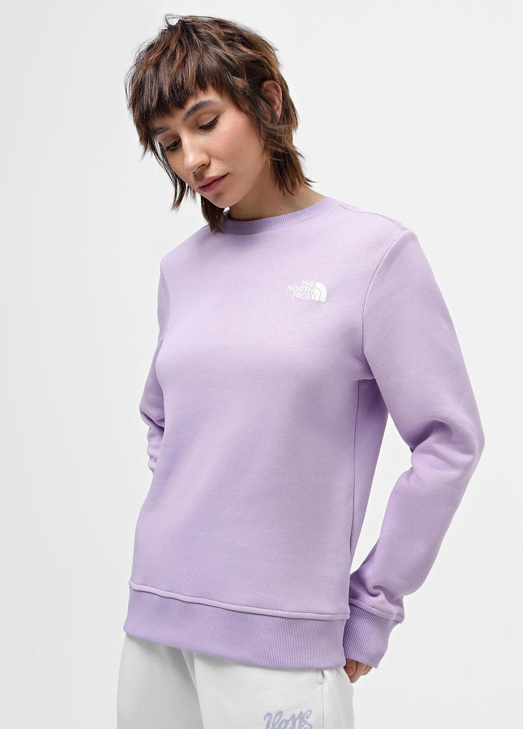 Бузковий світшот The North Face логотип без декору (330272969)