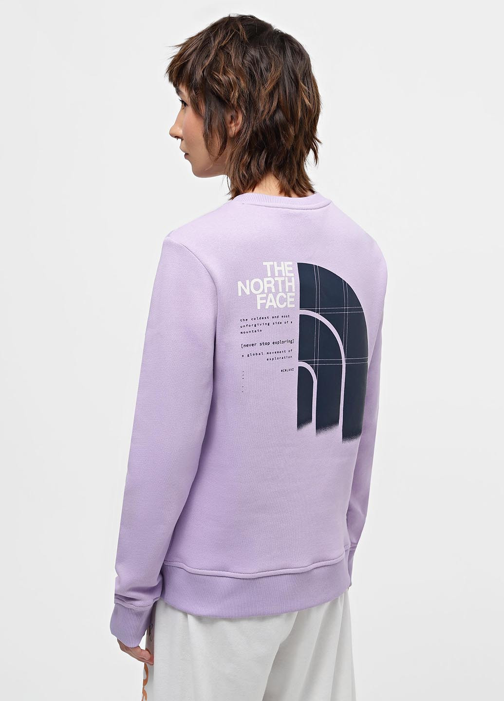 Бузковий світшот The North Face логотип без декору (330272969)