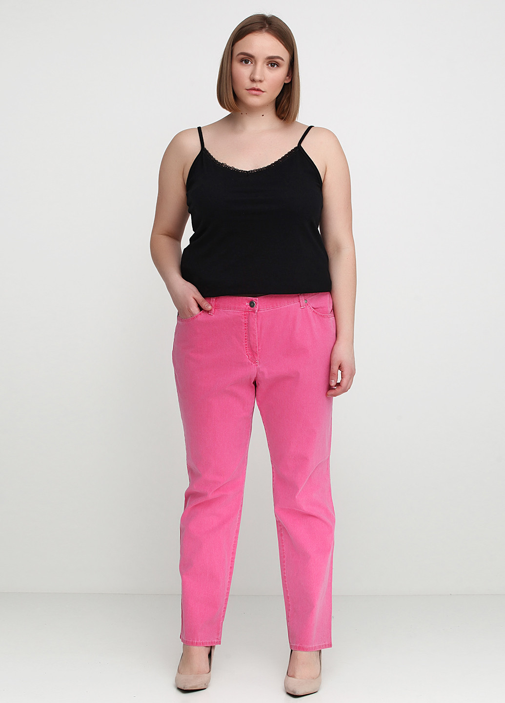 Розовые кэжуал демисезонные прямые брюки Gerry Weber