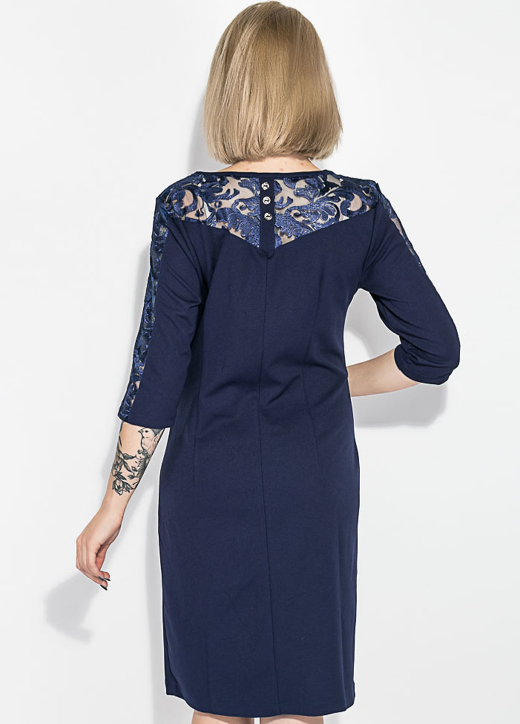 Темно-синее кэжуал платье New Fashion однотонное