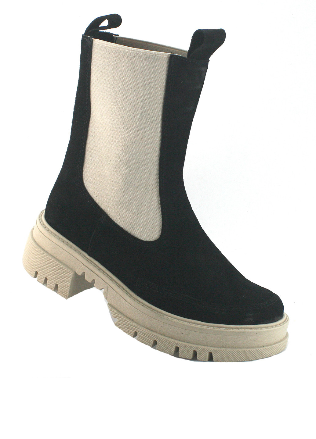 Осенние ботинки челси Mila без декора тканевые, из натуральной замши