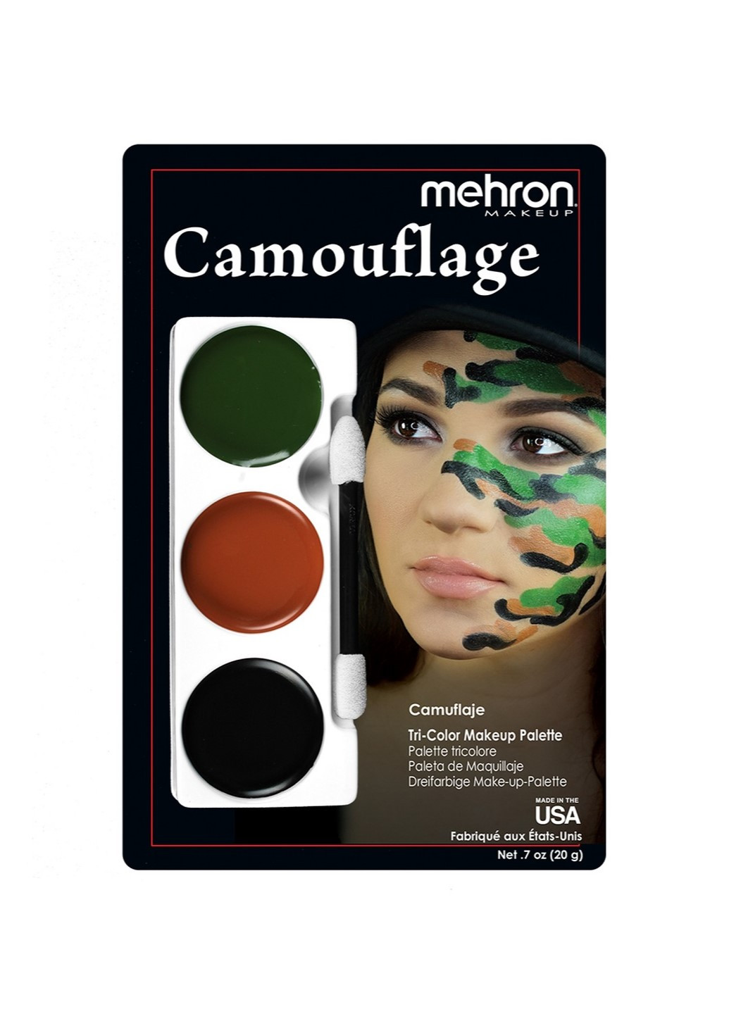 Набір кремового гриму для образу "Камуфляж" Tri-Color Makeup Palette (Camouflage), 6 oz., 17 г Mehron (205593277)