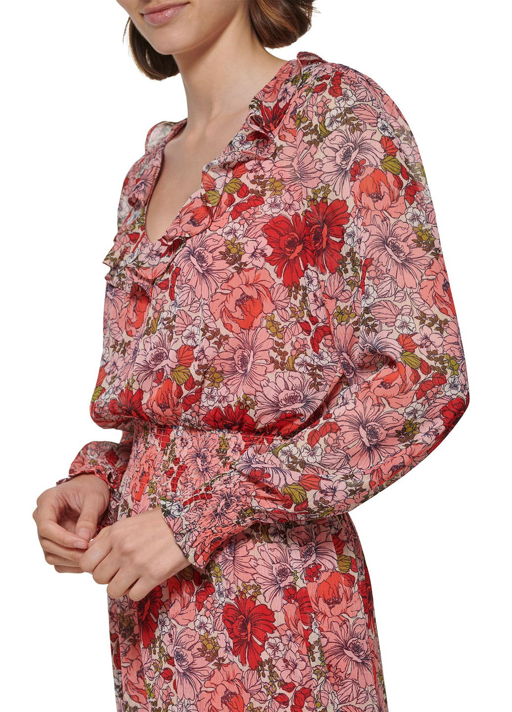 Рожево-коричнева кежуал сукня а-силует Tommy Hilfiger з квітковим принтом