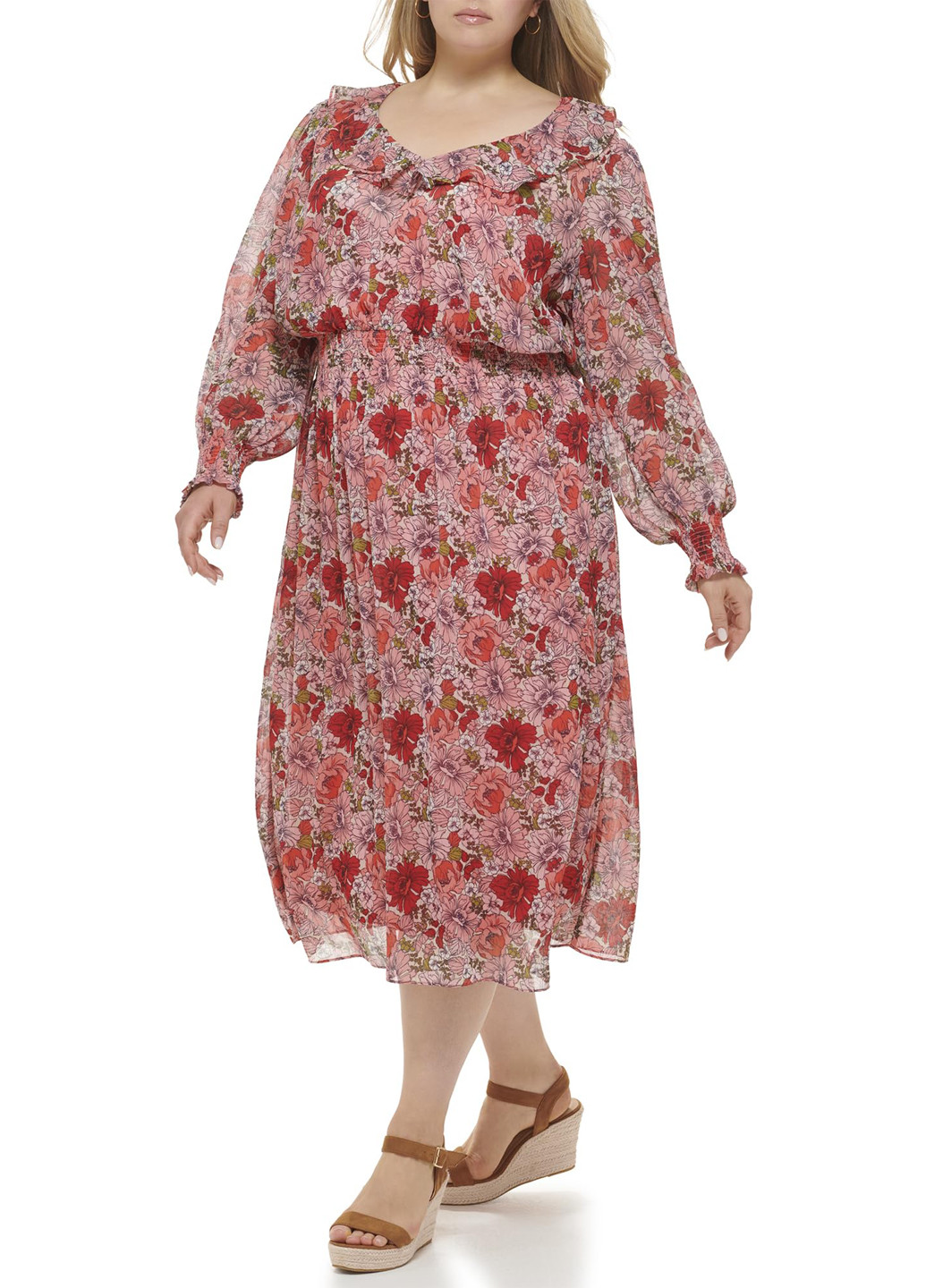 Рожево-коричнева кежуал сукня а-силует Tommy Hilfiger з квітковим принтом