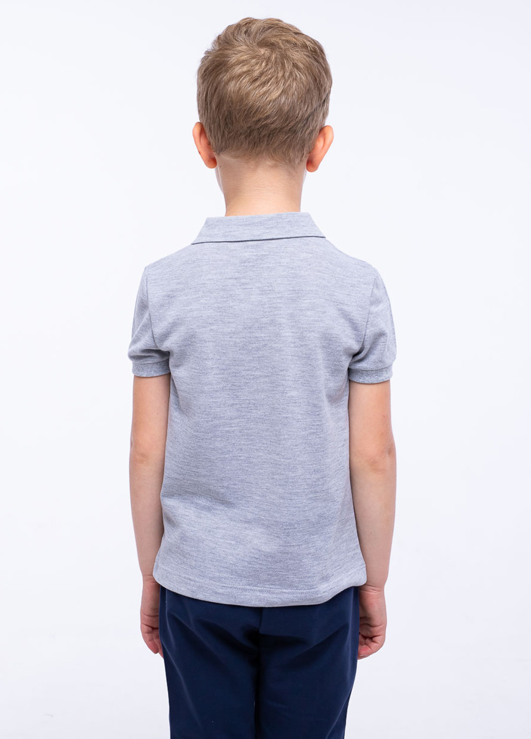 Серая детская футболка-поло для мальчика Vidoli меланжевая
