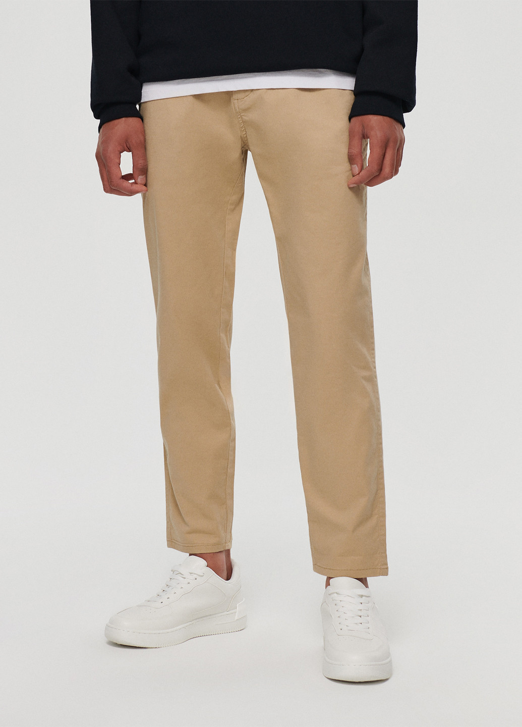 Бежевые кэжуал демисезонные каррот брюки House