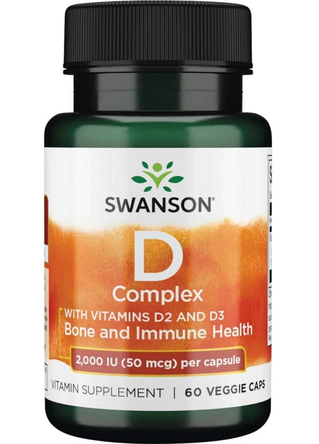 Вітамін Д Vitamin D Complex D2 abd D3 2000 IU 60 капсул Swanson (255409007)