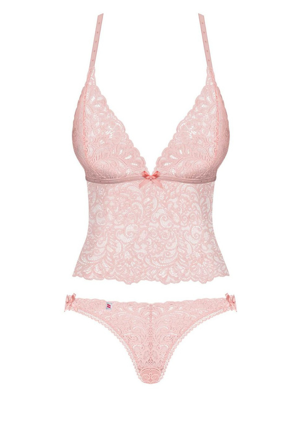 Рожевий демісезонний комплект білизни (топ, трусики) Obsessive