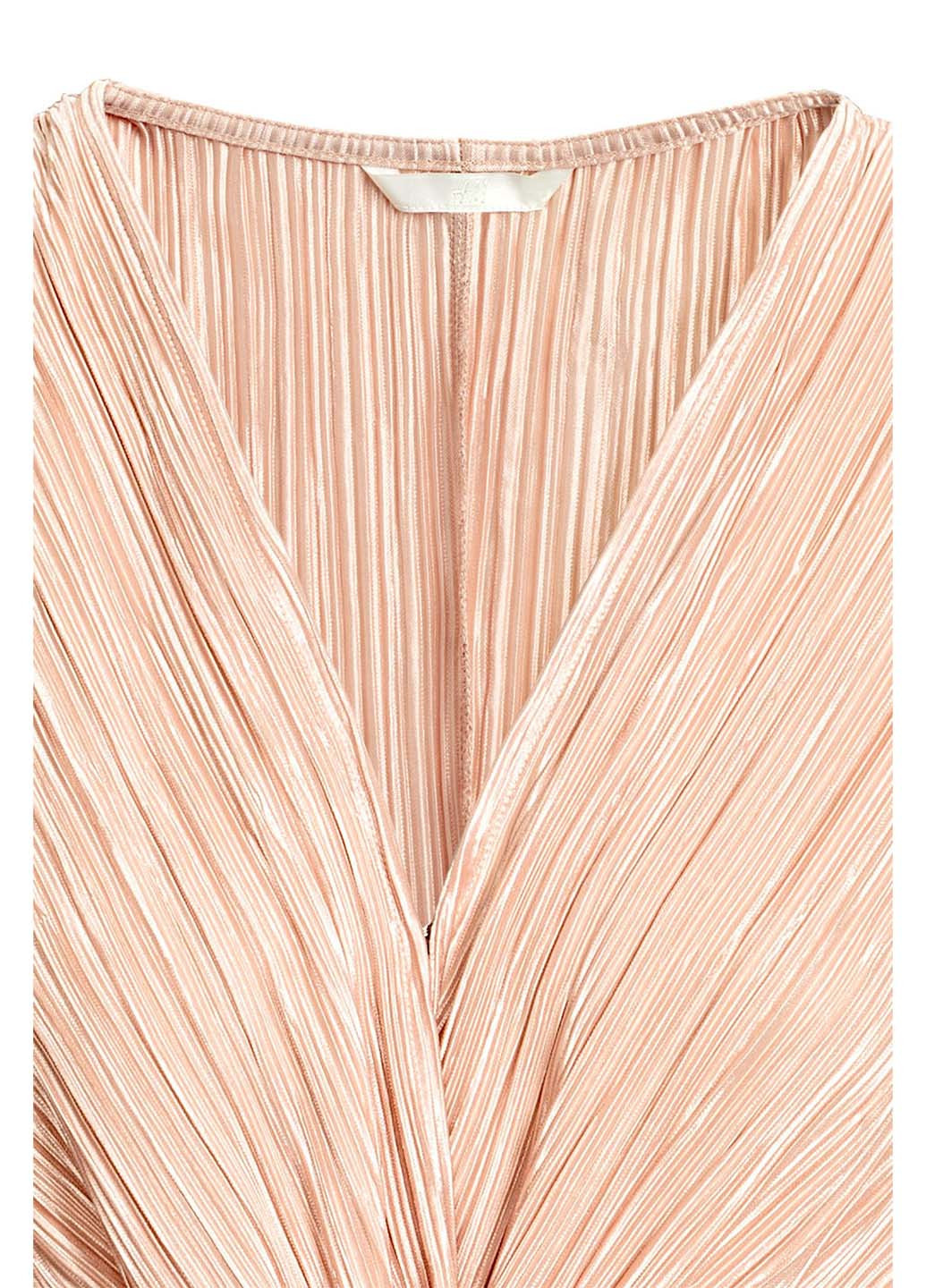 Пудровое кэжуал платье а-силуэт H&M однотонное