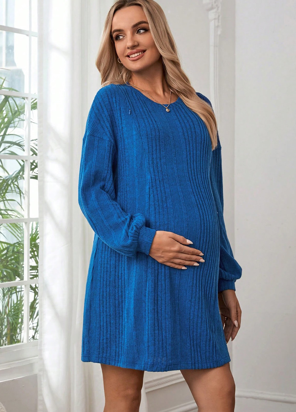 Синя кежуал сукня а-силует SHEIN меланжева