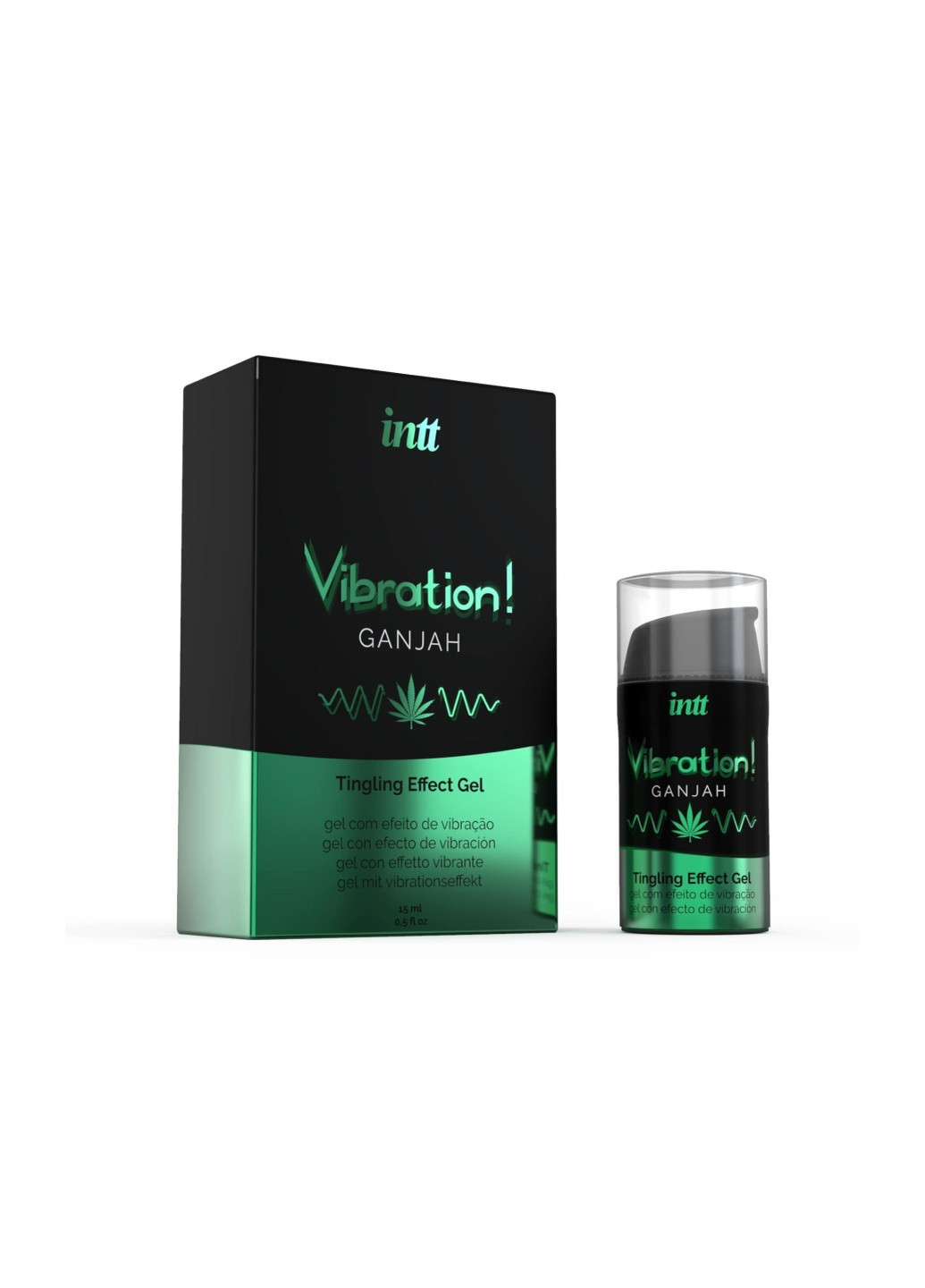 Жидкий вибратор Vibration Ganjah (15 мл), густой гель, необычный вкус, действует до 30 минут Intt (252564032)