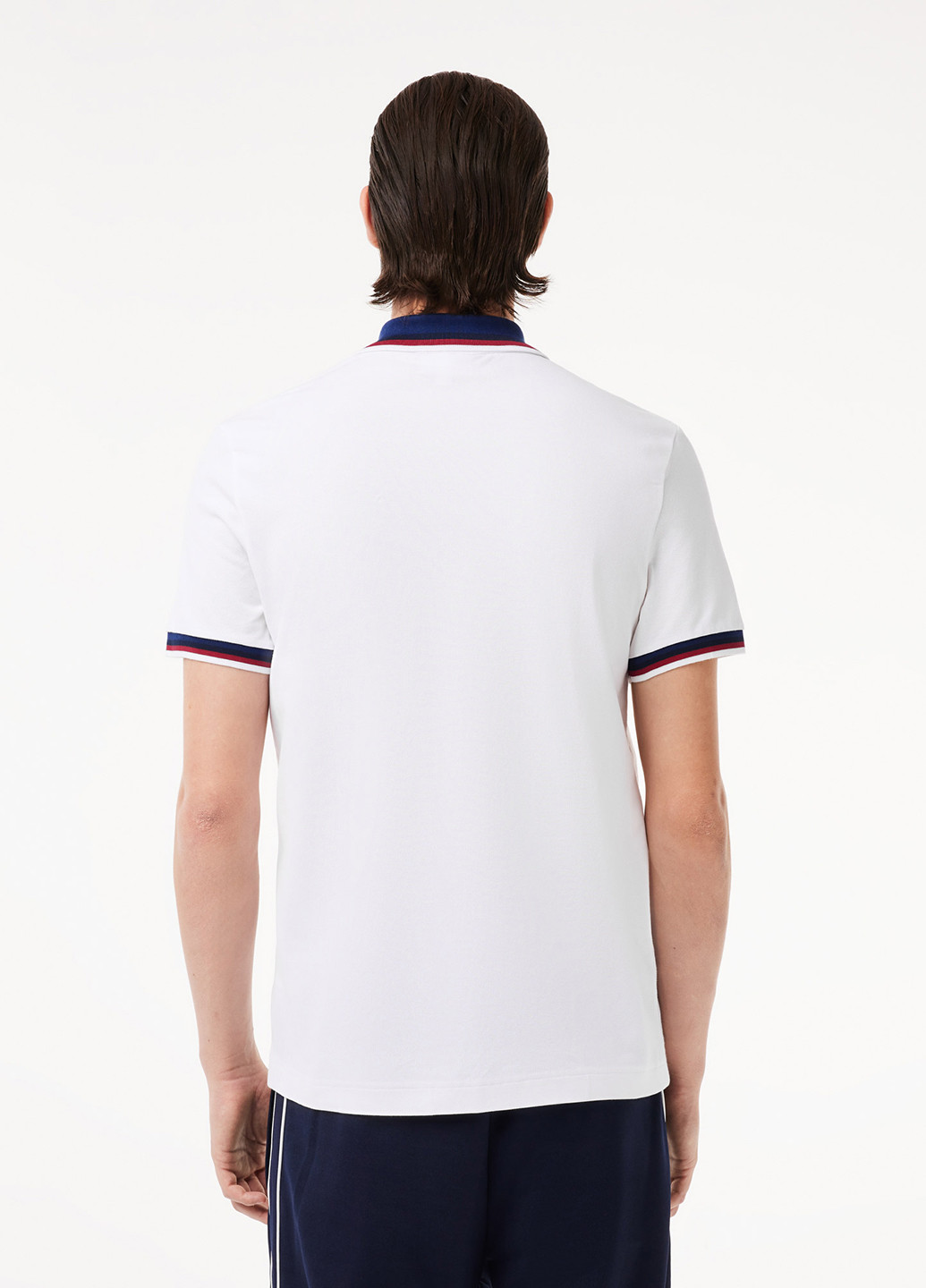 Белая футболка-поло для мужчин Lacoste однотонная