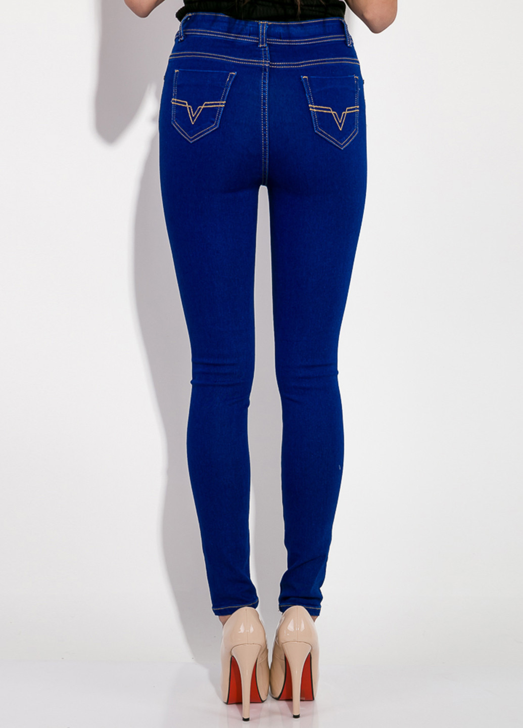 Синие демисезонные скинни джинсы Time of Style