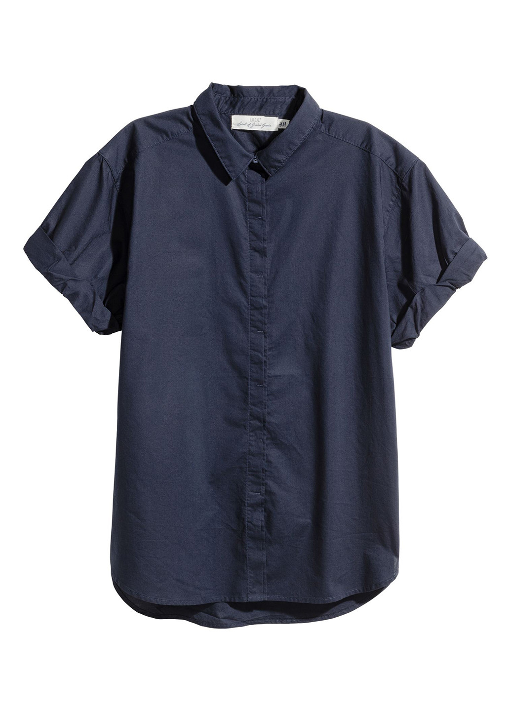Темно-синяя кэжуал рубашка однотонная H&M
