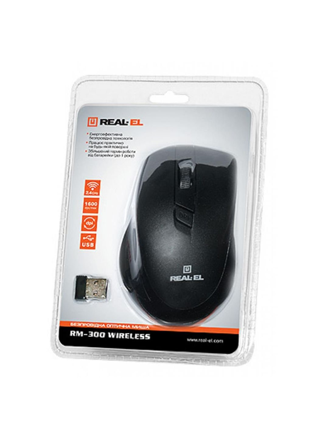 Мышка RM-300 black-grey Real-El (253545795)