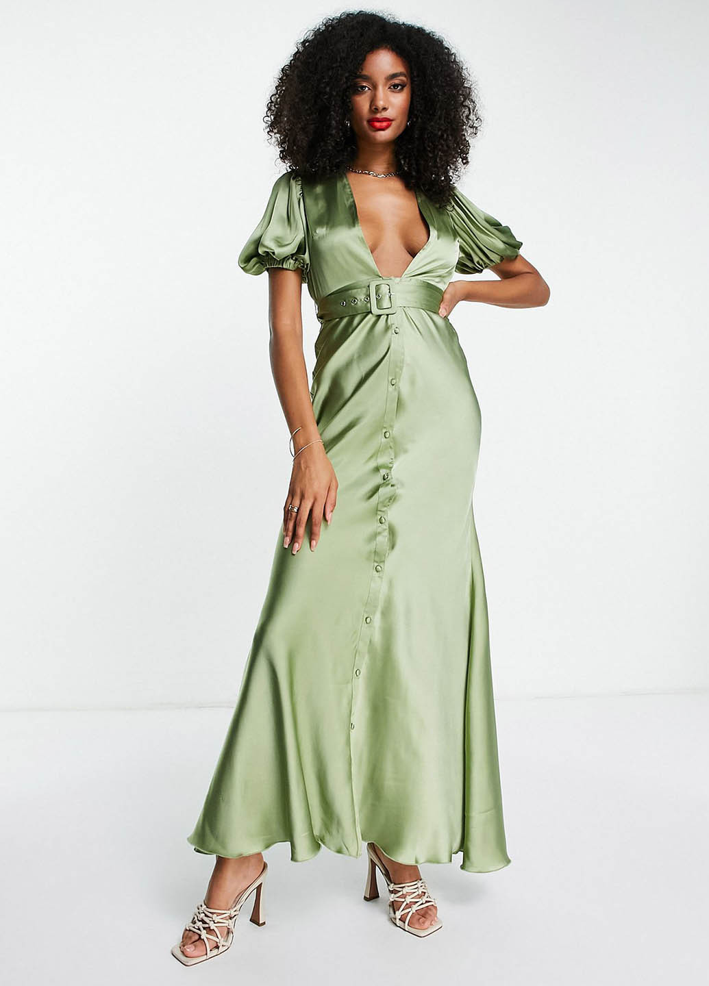 Зелена кежуал сукня кльош Asos однотонна