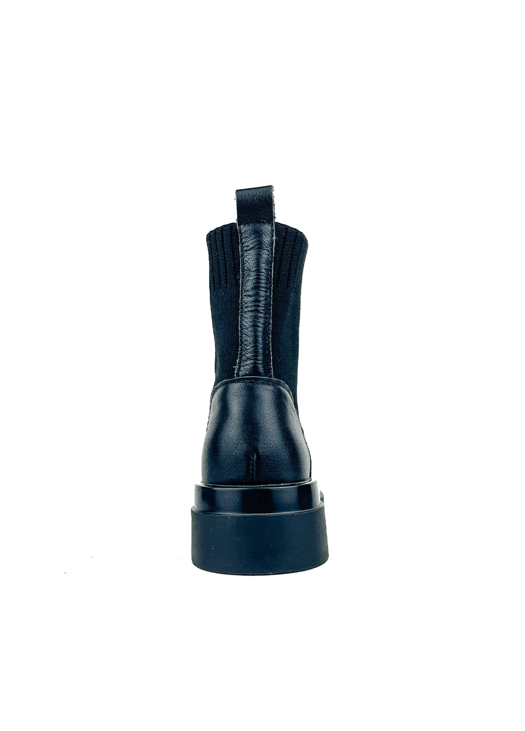 Осенние высокие женские ботинки на шнурках черные эко кожа Fashion из искусственной кожи