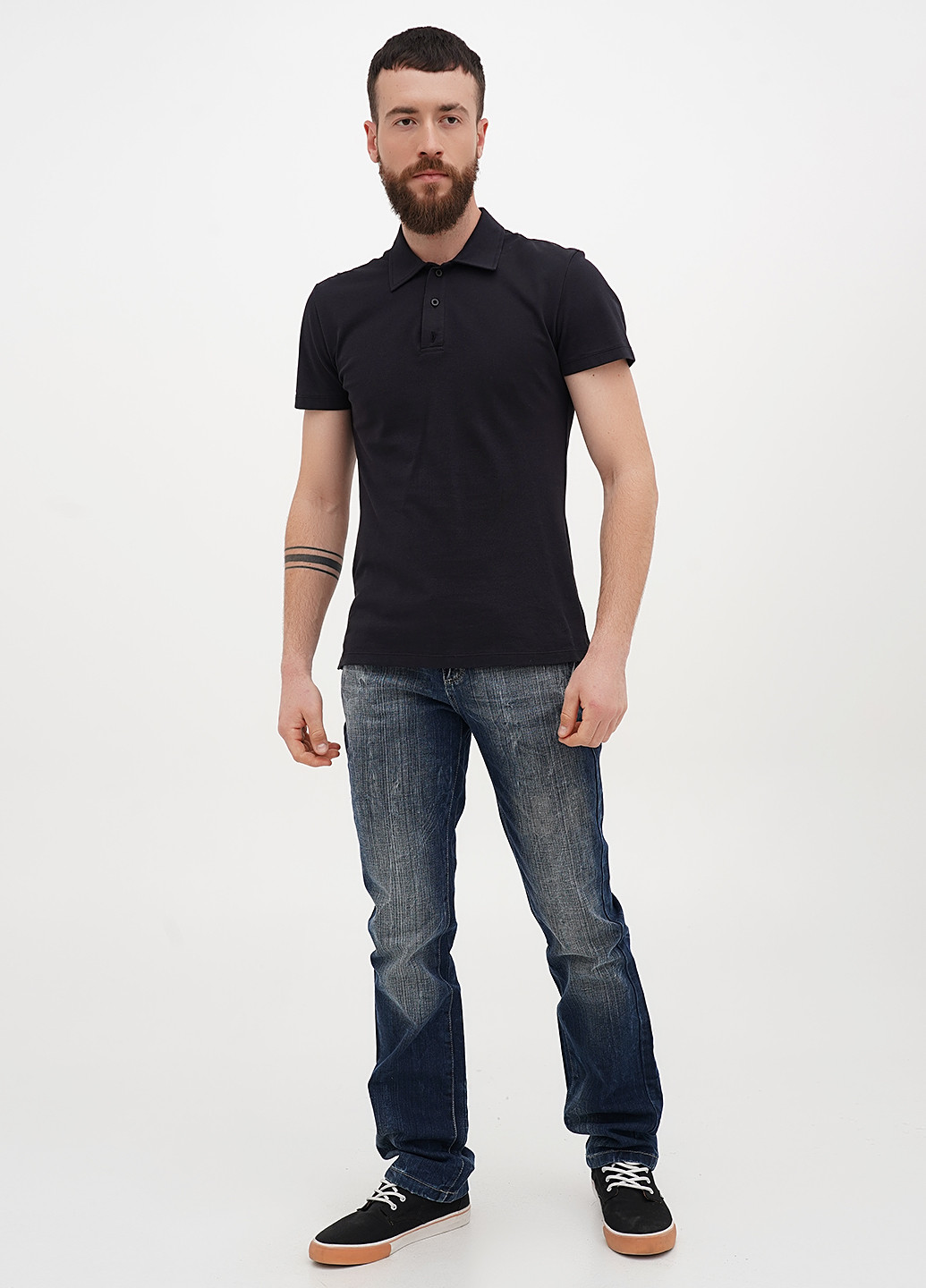 Темно-синие демисезонные прямые джинсы No Brand